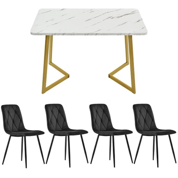 Matsalsgrupp, (matbord 117 x 68 cm med 4 stolar), rektangulärt matbord