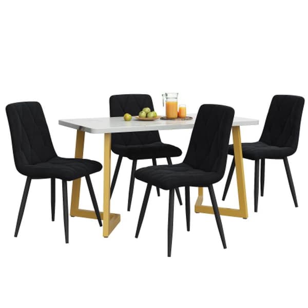 Matsalsgrupp, (matbord 117 x 68 cm med 4 stolar), rektangulärt matbord