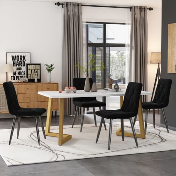 Matsalsgrupp, (matbord 117 x 68 cm med 4 stolar), rektangulärt matbord