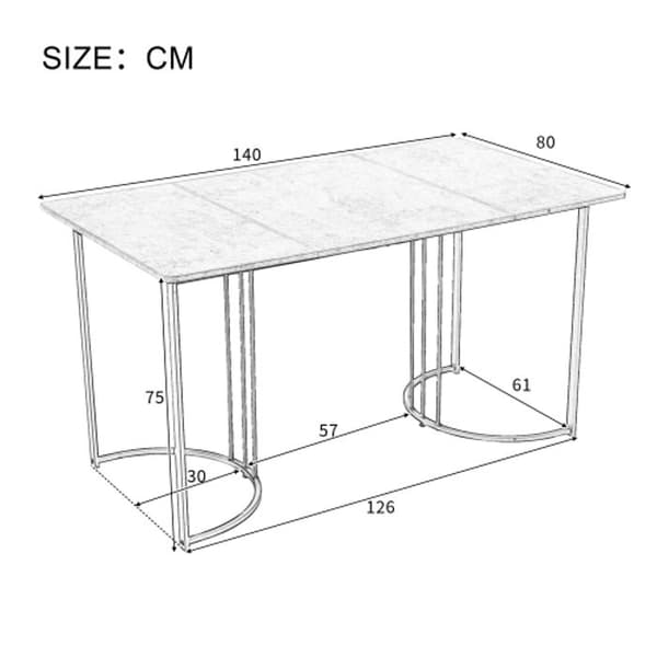 Matgrupp (bord 140 x 80 x 75 cm och 4 stolar) Stolar i mörkgrå sammet, vit MDF-skiva