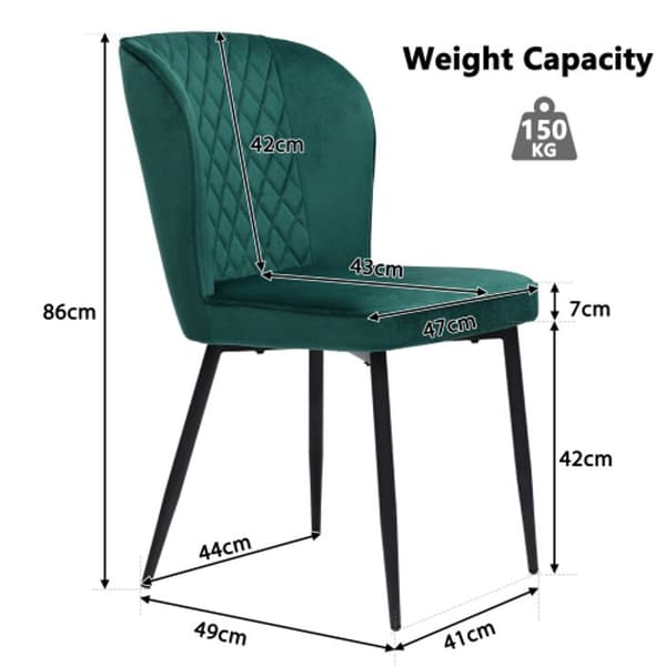 Matsalsset (bord 140 x 80 x 75 cm med 4 stolar) med stoppade stolsryggar och svarta ben i L-form.