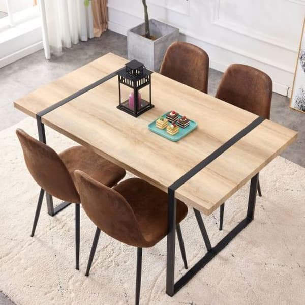 Lyxigt modernt matbord (1-St), stabila metallben, kan rymma flera personer samtidigt.