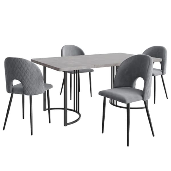 Matbordset (bord 140 x 80 cm med 4 stolar) Kökstabell