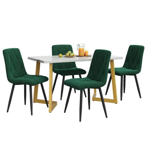 Set, (117 x 68 cm matsalbord med 4 stolar), Rektangulärt matbord modernt köksbord set