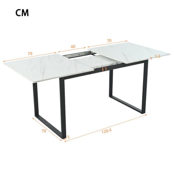 Matgrupp, (uppsättning, matbord 140/180 x 80 x 75 cm med 8 stolar)