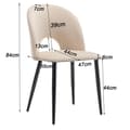 Miniatyrbild 6 av 6: Matsalsmöbelset (117 x 68 cm bord och 4 stolar) justerbara ben, beige sammet