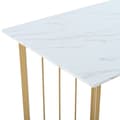 Miniatyrbild 6 av 6: Matbord (1-St) 140 x 80 x 75 cm, rektangulär marmor med justerbara ben, vit/guld