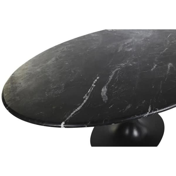 Matsalsbord - Svart marmor - 180x100x76cm - Metall