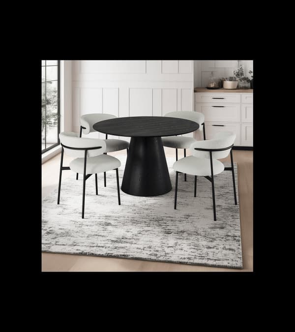Rootz Matbord - Runt bord - Modernt matbord - Elegant ekfaner - Slitstark MDF-konstruktion - Mysig Atmosfär - 120x120x76 cm