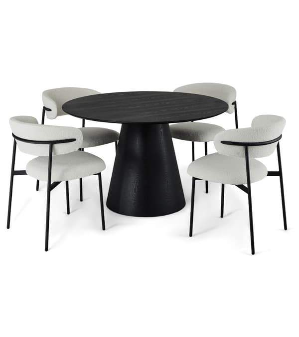 Rootz Matbord - Runt bord - Modernt matbord - Elegant ekfaner - Slitstark MDF-konstruktion - Mysig Atmosfär - 120x120x76 cm