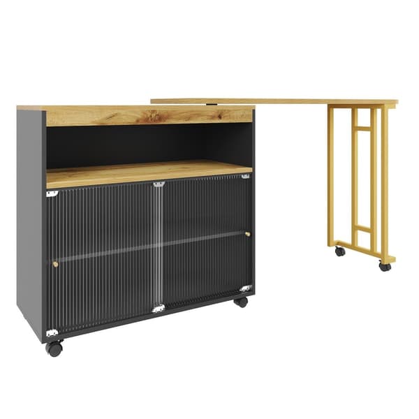 ROTZ Extendable Bar Table - MOVERABLE Modern Bar Table - Telescopic Bar Table With LED - Lagringsutrymme - 138-204 × 39 × 105 cm