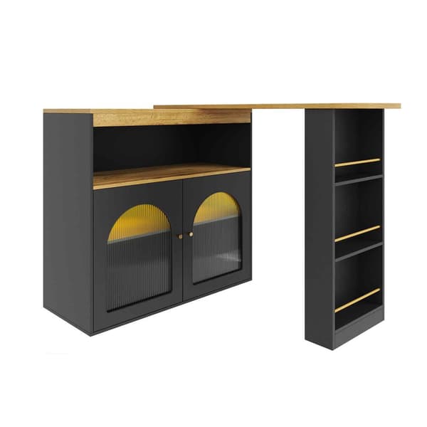Rootz utdragbar barbord - matbord - roterande bord - LED -lätta remsor - 138-193 × 39 × 105 cm - gott om lagringsutrymme