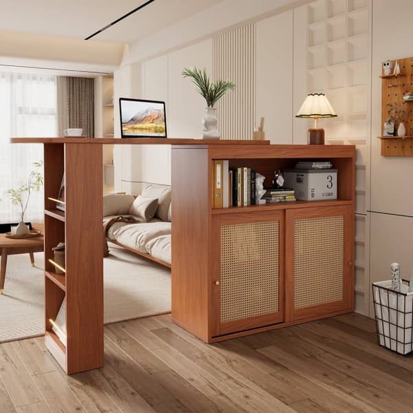 Rootz utdragbar stångbord - mångsidig tabell - multifunktionell tabell - justerbara hyllor - 138-193 × 39 × 104 cm