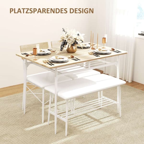 Rootz 4 -stycken matbordsset - Köksbord - Matsalet - vadderad komfort - 110W x 70d x 75 timmar cm bord, 40W x 50d x 80h cm stolar