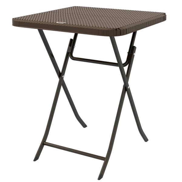 Rootz Outdoor Garden Bord - Foldbar - Stilfuld og hyggelig - Vejrbestandig Polyrattan - 60L X 60W X 71H CM Brown