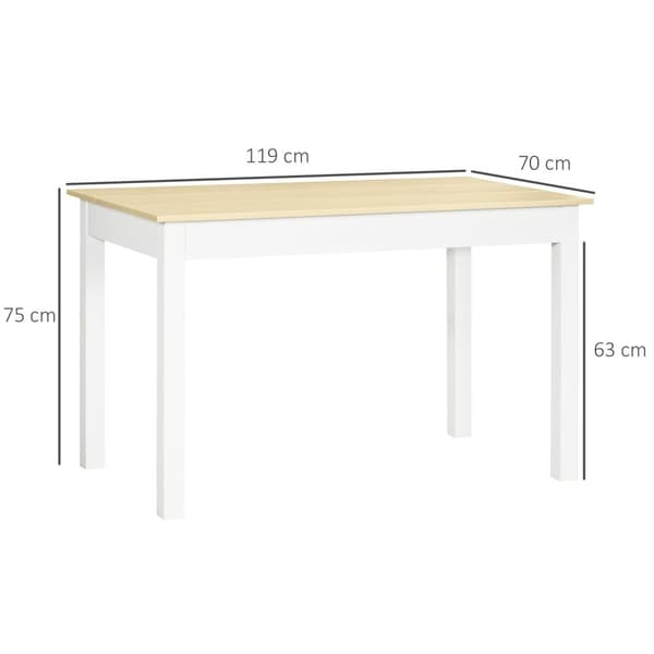 Rootz Modern Ruokapöytäsetti - Ruokapöytä - Tyylikäs pöytä - Puu laminaatti - Istuimet 4-6 - 119L x 70W x 75H CM