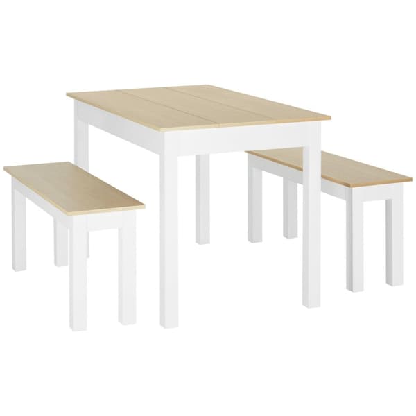 Rootzin 3 -osainen ruokasalipöytäsarja - Säädettävät penkit - Chastule -ruokailusarja - Avaruussäästö - 119 cm x 70cm x 75 cm