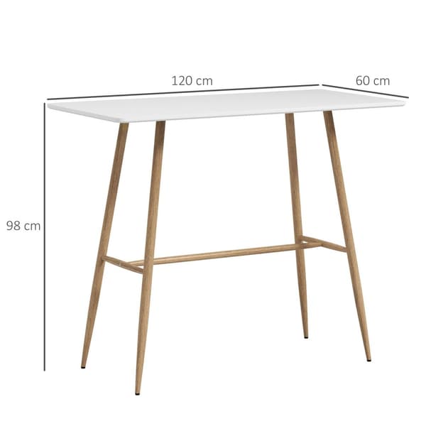 Rootz Rectangular Bar Table - Pub Table - Tall Table - Easy Assembly - 120 x 60 x 98 cm - Rymdräddande design