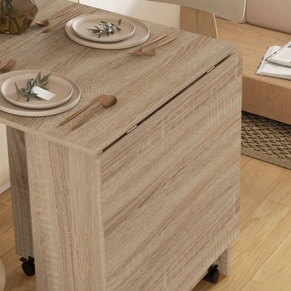 Rootz foldningsbord med hjul - Mobil spisebord - Sammenfoldelig skrivebord - Rumbesparende design - 140 x 80 x 74 cm