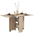 Miniatyrbillede 6 af 7: Rootz foldningsbord med hjul - Mobil spisebord - Sammenfoldelig skrivebord - Rumbesparende design - 140 x 80 x 74 cm