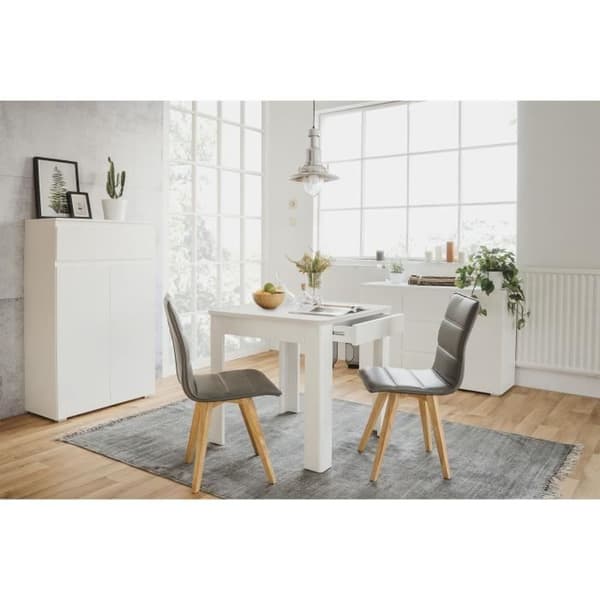 OSLO Bord - Rektangulärt - 4 personer - 80 x 77 x 80 cm - Vit