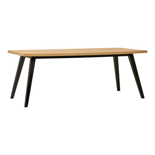 Amora spisebord med sildebensmønster, forberedt til tillægsplader 90x200 egefiner.