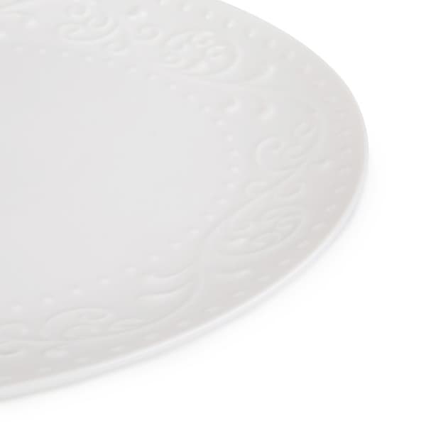 Fad | SYLIA | oval hvid med ornament | 18x24cm | 874722