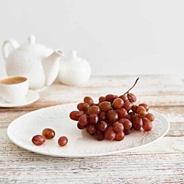Fad | SYLIA | oval hvid med ornament | 18x24cm | 874722