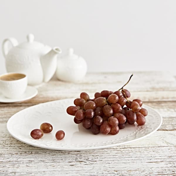 Fad | SYLIA | oval hvid med ornament | 18x24cm | 874722