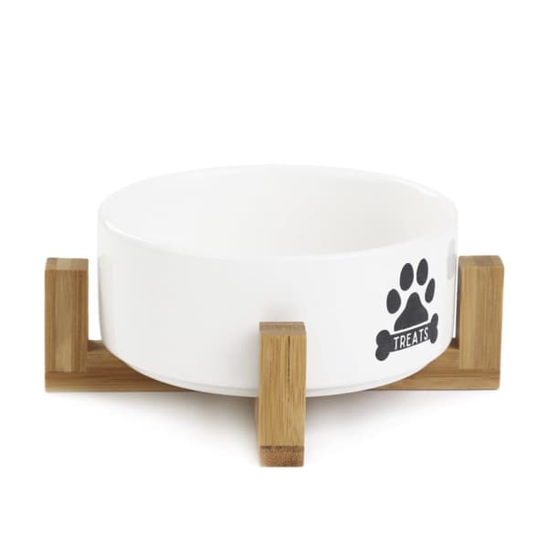 Skål | BEHANDLINGER | til hund S med bambusbund | 13x7cm | 884356