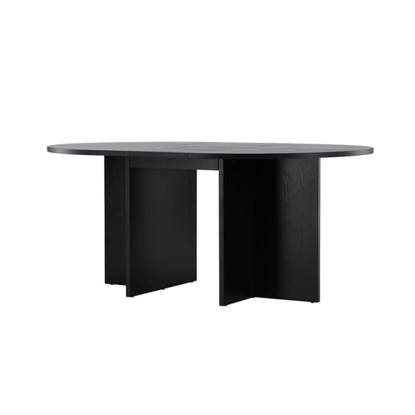 Strada spisebord Ø120cm. Med udtræk sort.