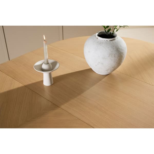 Strada spisebord Ø120cm. Med udtræk whitewash.