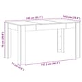 Miniatyrbillede 10 af 10: vidaXL Spisebord Sort egetræ Træ Medium Holdbart Spisebord