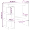 Miniatyrbillede 10 af 10: vidaXL Barbord Sort egetræ Træ Medium Holdbart Barbord Rektangulær