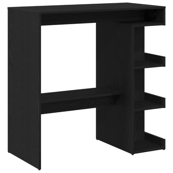vidaXL Svart Eik Barbord med Oppbevaringshylle, 100x50x101.5 cm