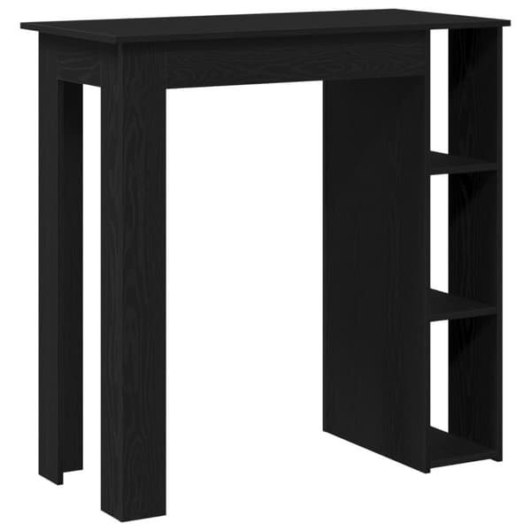vidaXL Baaripöytä hyllyllä - Musta Tammi, 102x50x103.5 cm, Valmistettu Engineers-edestä