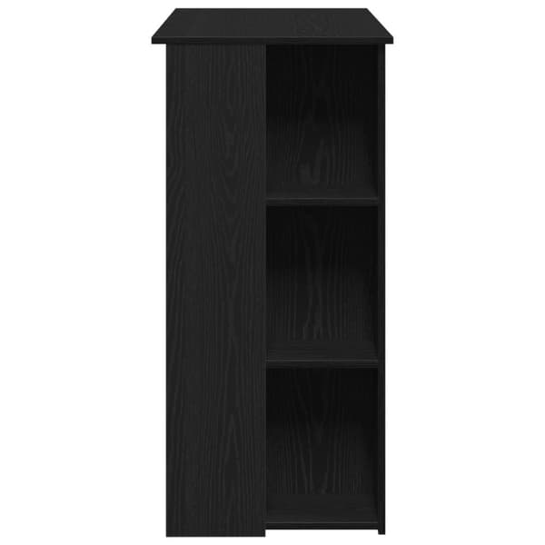 vidaXL Baaripöytä hyllyllä - Musta Tammi, 102x50x103.5 cm, Valmistettu Engineers-edestä