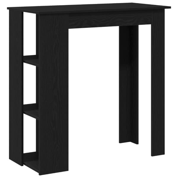 vidaXL Barbord med hylle - Svart eik, 102x50x103,5 cm, Laget av konstruert tre