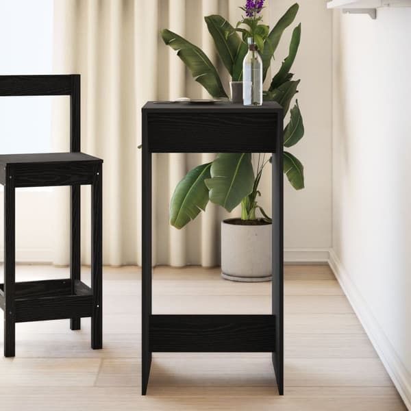vidaXL Barbord Sort egetræ Massivt egetræ Højde: 103,5 cm Barbord