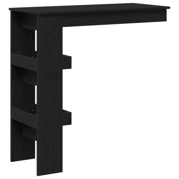 vidaXL Vægbar Bord Sort Eg Træ Standard Holdbar Barbord Rektangulær