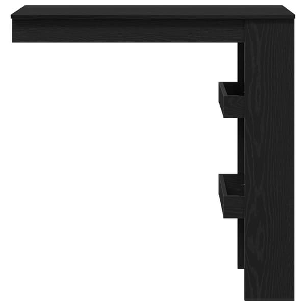 vidaXL Vægbar Bord Sort Eg Træ Standard Holdbar Barbord Rektangulær