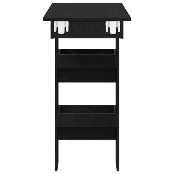 vidaXL Vægbar Bord Sort Eg Træ Standard Holdbar Barbord Rektangulær