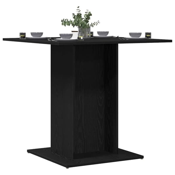 vidaXL spisebord 80x80x75 cm konstrueret træ sort egetræsfarve