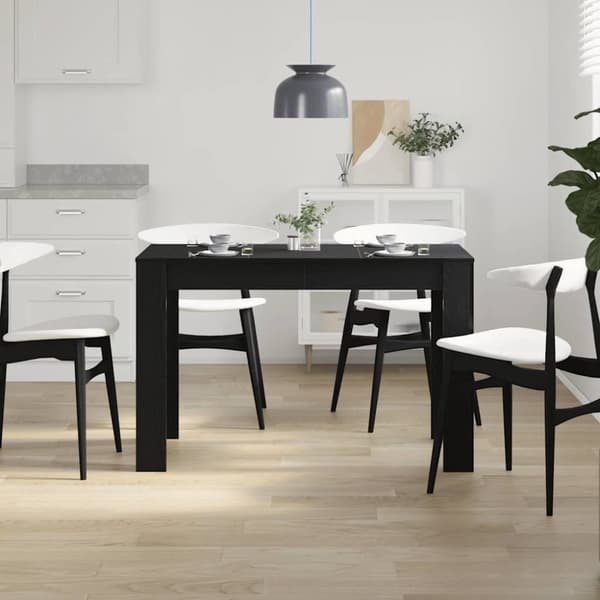vidaXL Spisebord svart eik 120x60x76 cm konstruert tre