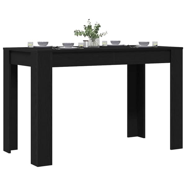 vidaXL Spisebord svart eik 120x60x76 cm konstruert tre