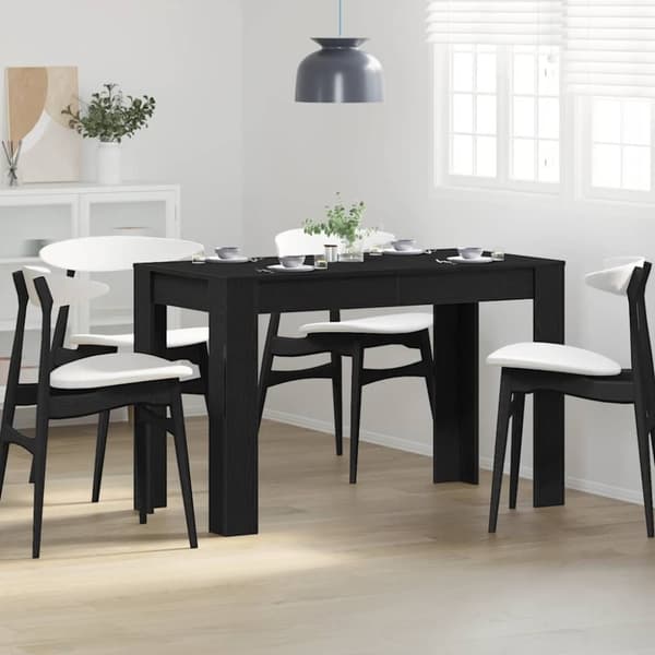 vidaXL Spisebord svart eik 120x60x76 cm konstruert tre