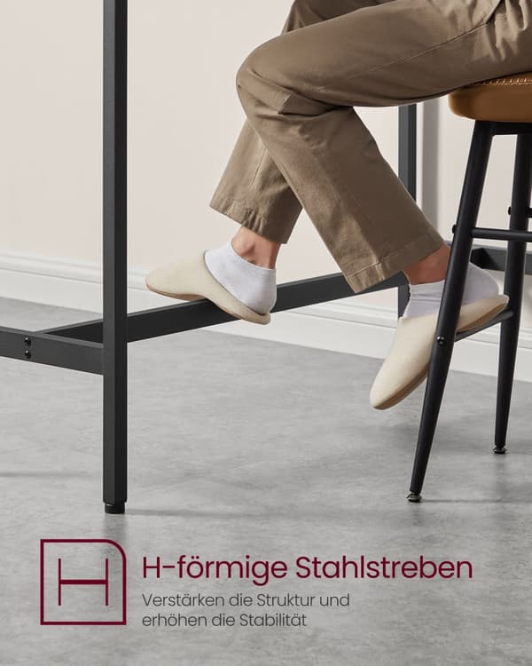 Bartabel, VASAGLE, 100x40x90 cm, Greige-sort.