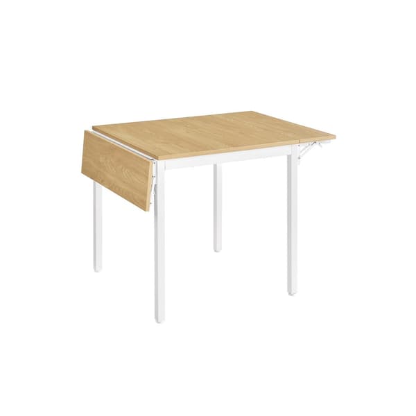 Ovaalipöytä, taitettava keittiöpöytä 2-4 hengelle, vintageruskea-musta, 78x120x76,2 cm, luonnonvaalea-pilvenvalkoinen.