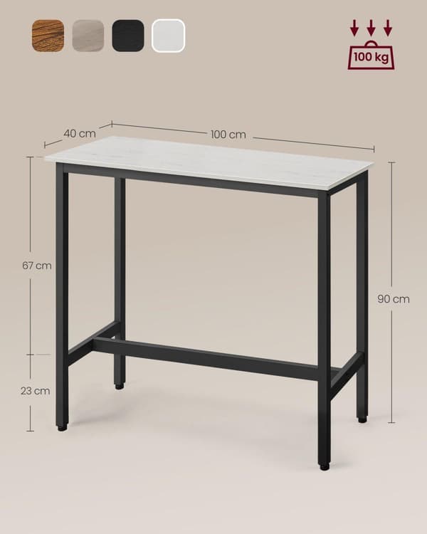 Bartisch, VASAGLE, 100x40x90 cm, Greige-svart