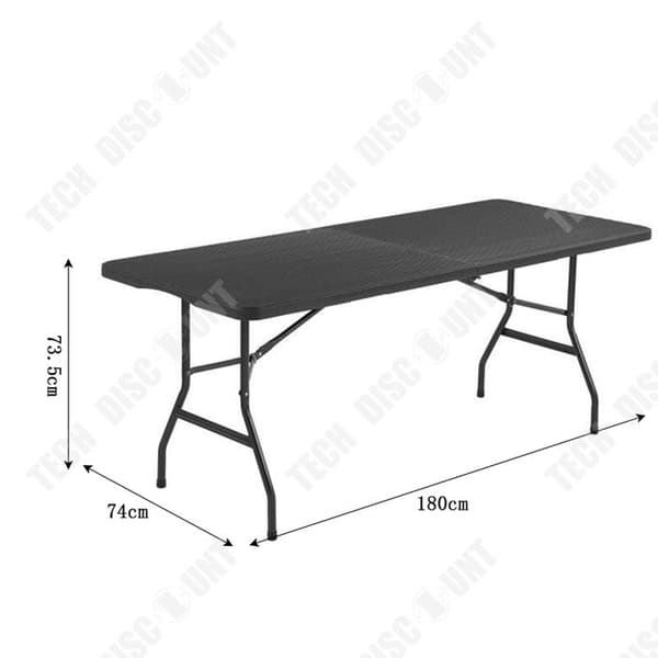 TD® Bärbart Utomhusmatbord 180*74*73,5 CM Enkelt hopfällbart bord Förvaring Matbord Matbord för hemmet